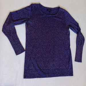 Apt. 9 Sz M Shimmering Purple And Silver  Knit Top
